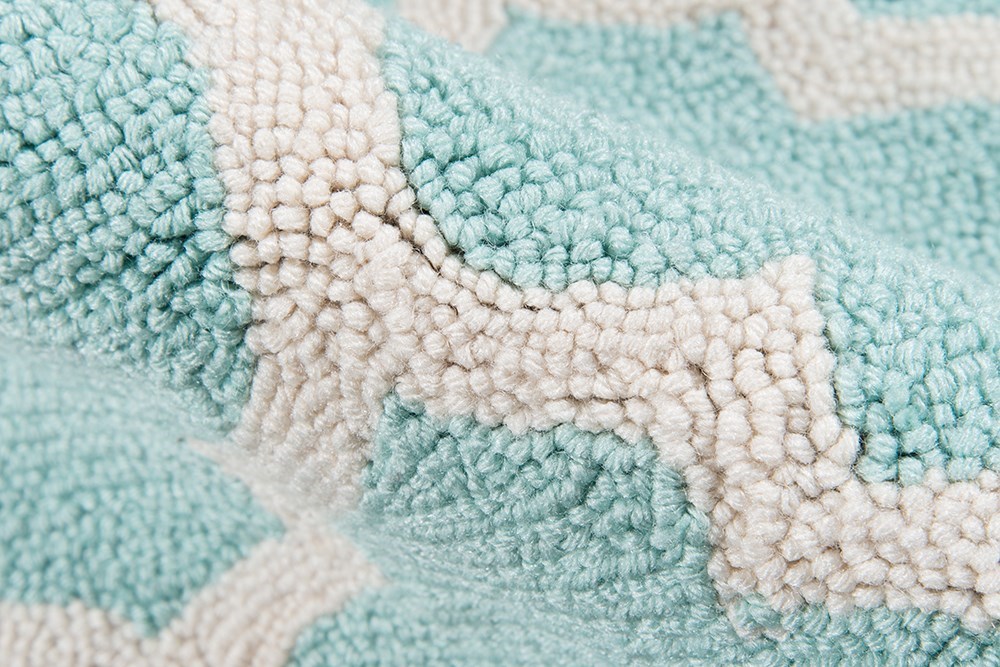 Contemporary & Transitional Rugs GEO GEO-04SKB Aqua - Lt.Green & Ivory - Beige Hand Tufted Rug