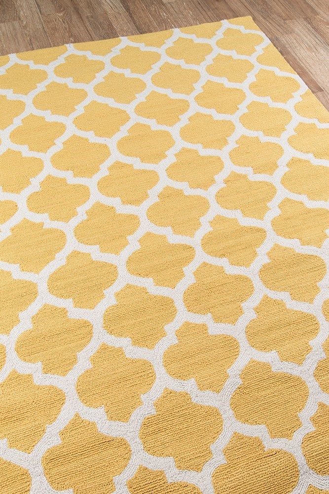Contemporary Rugs & Transitional Rugs GEO GEO-04YEL Lt. Gold - Gold & Ivory - Beige Hand Tufted Rug