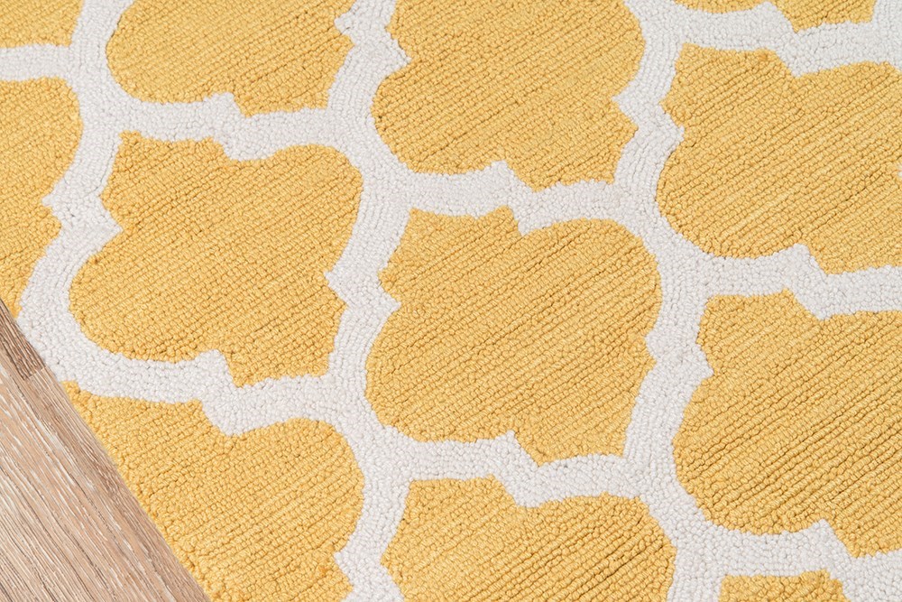 Contemporary & Modern Rugs GEO GEO-04YEL Lt. Gold - Gold & Ivory - Beige Hand Tufted Rug