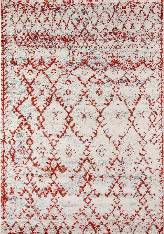 Contemporary Rugs & Transitional Rugs LOFT LO-10RST Ivory - Beige & Rust - Orange Machine Made Rug