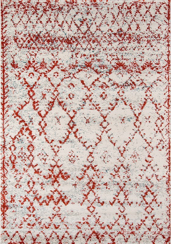 Contemporary & Transitional Rugs LOFT LO-10RST Ivory - Beige & Rust - Orange Machine Made Rug