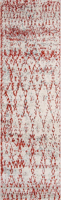 Contemporary Rugs & Transitional Rugs LOFT LO-10RST Ivory - Beige & Rust - Orange Machine Made Rug