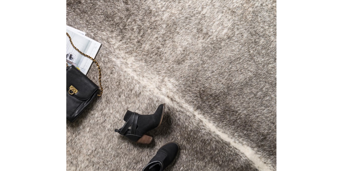 Animal Print Rugs & Cow Hides GRAND CANYON GC-11 Lt. Grey - Grey & Ivory - Beige Machine Made Rug