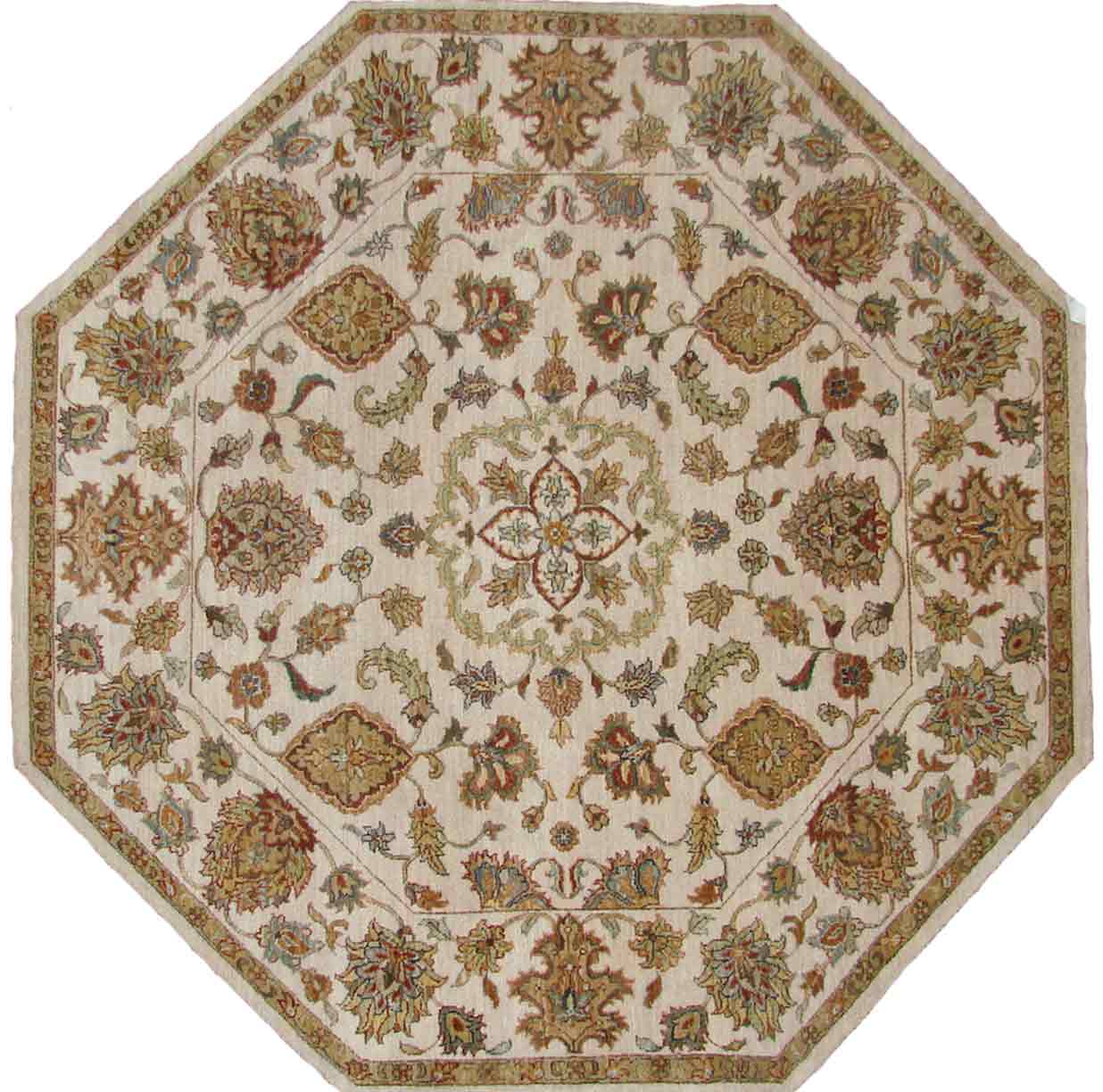 Round & Octagon Rugs SULTAN 19075 Ivory - Beige Hand Knotted Rug