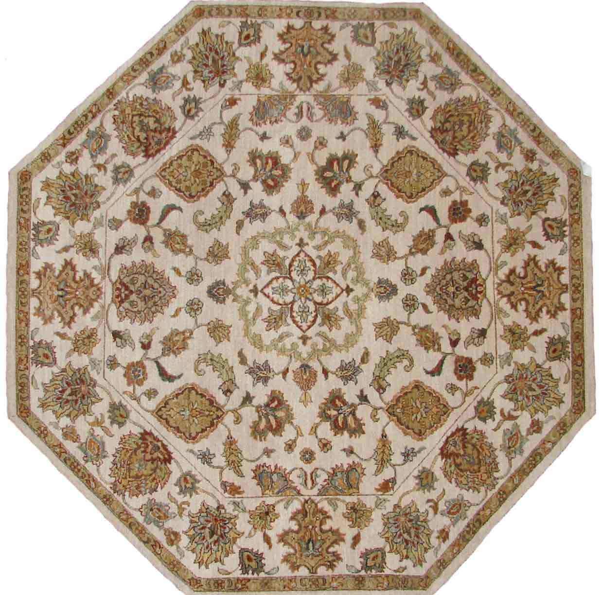 Octagon, Square & Round Rugs SULTAN 19075 Ivory - Beige Hand Knotted Rug