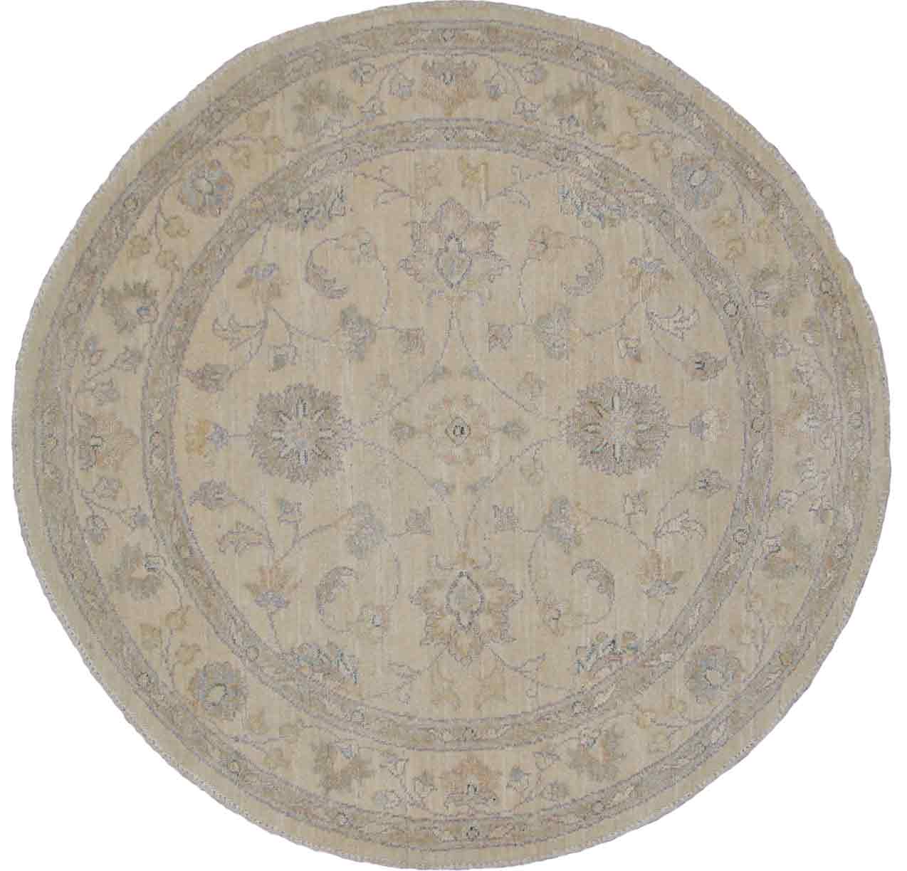 Octagon, Square & Round Rugs CHOBI 19237 Ivory - Beige Hand Knotted Rug