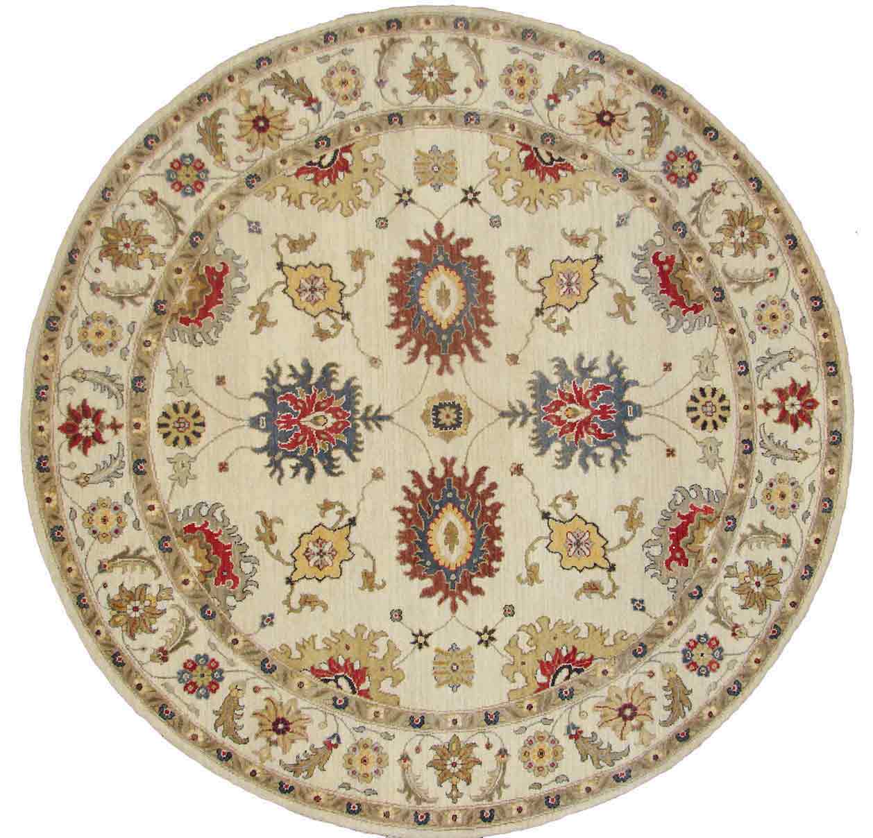 Octagon, Square & Round Rugs SULTAN 18668 Ivory - Beige Hand Knotted Rug