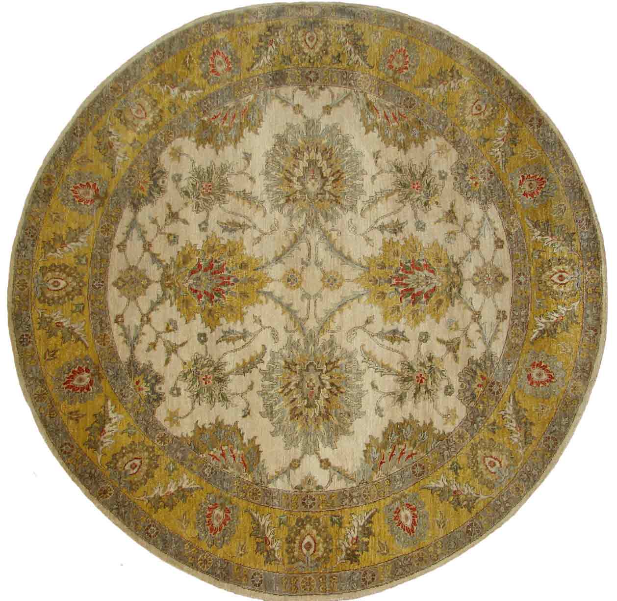 Octagon, Square & Round Rugs SULTAN 18605 Ivory - Beige & Lt. Gold - Gold Hand Knotted Rug