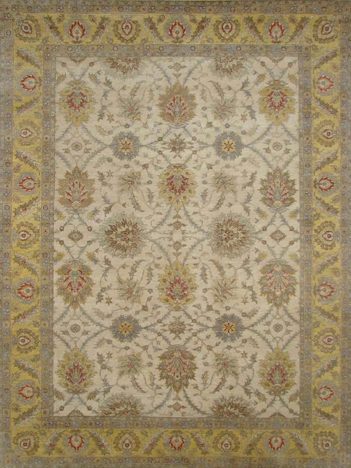 Traditional & Oriental Rugs SULTAN 18988 Ivory - Beige & Lt. Gold - Gold Hand Knotted Rug