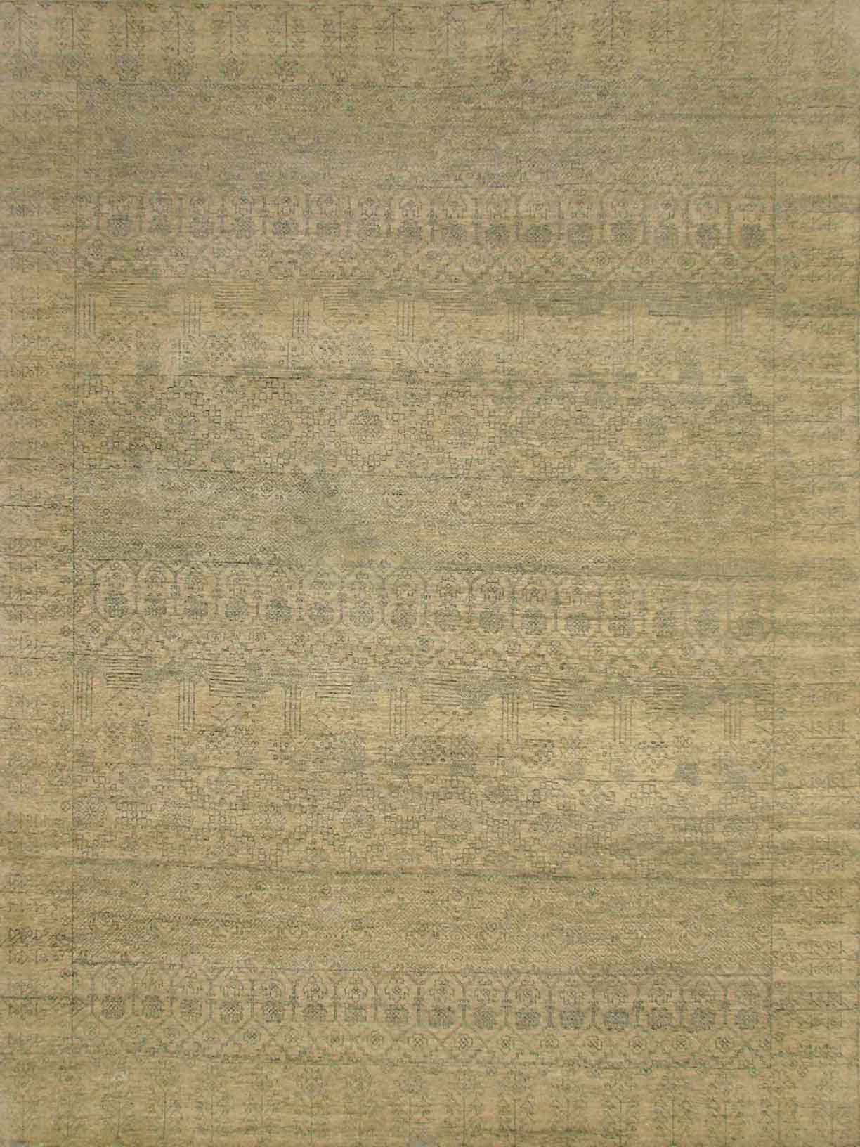 Contemporary Rugs & Transitional Rugs SULTAN 7770 Ivory - Beige & Lt. Blue - Blue Hand Knotted Rug