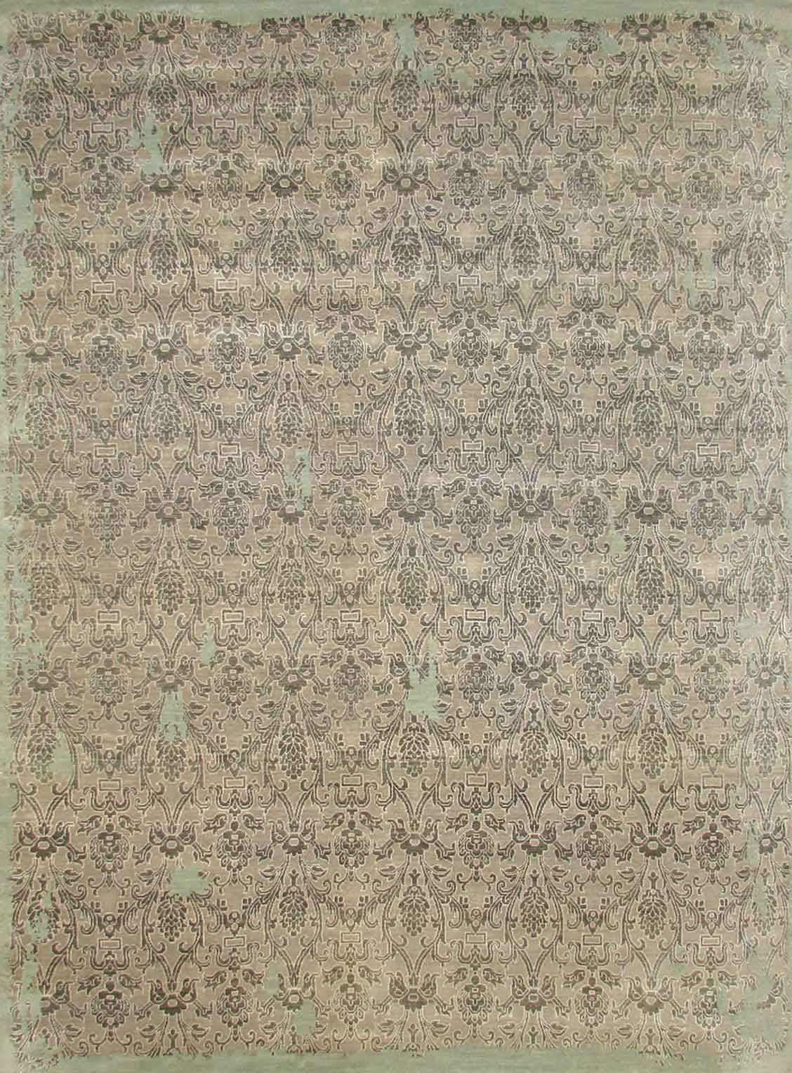 Contemporary Rugs & Transitional Rugs SAPPHIRE 19131 Lt. Grey - Grey & Camel - Taupe Hand Knotted Rug