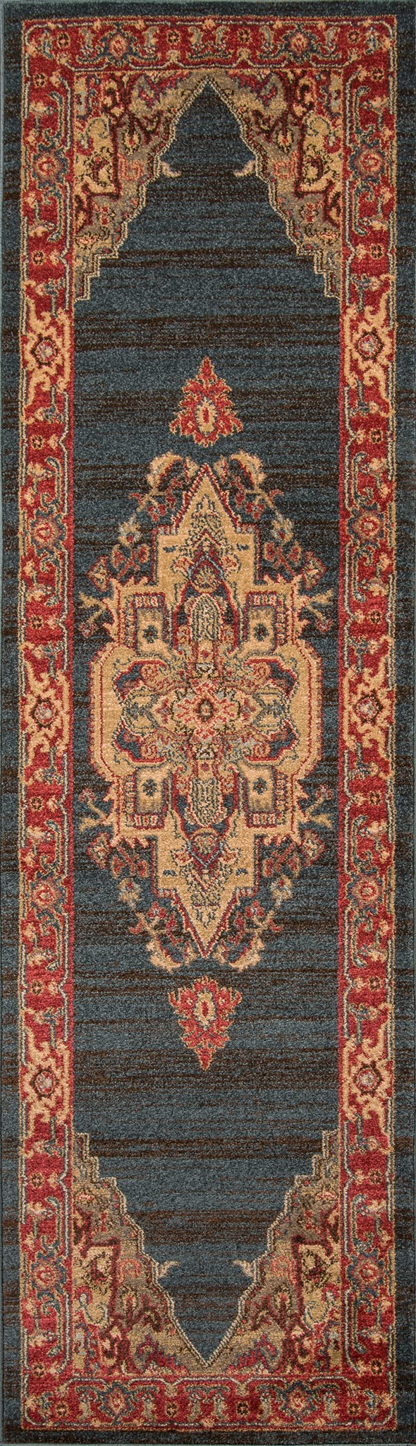 Traditional & Oriental Rugs GHAZNI GZ-05NAVY Medium Blue - Navy & Red - Burgundy Machine Made Rug