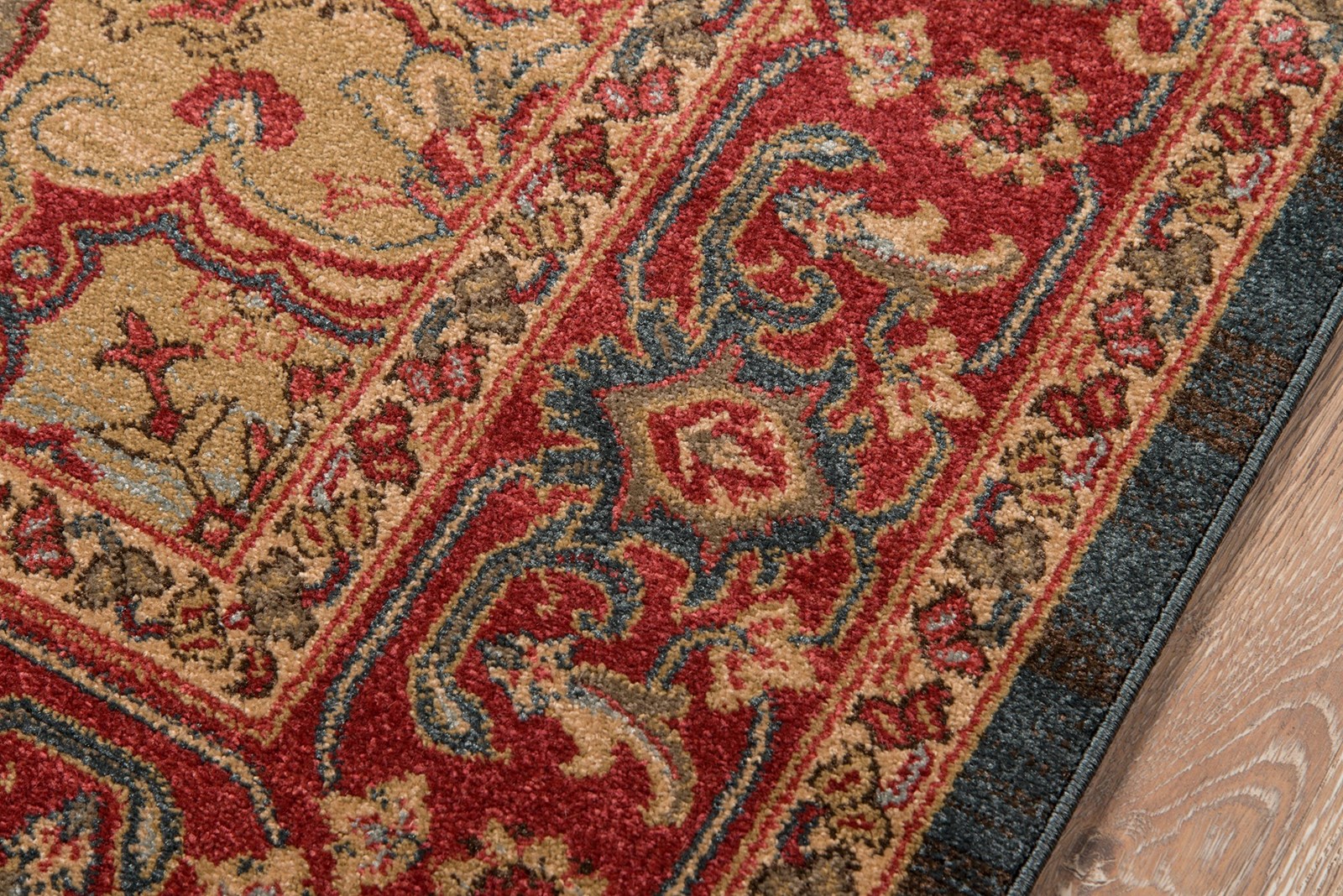 Traditional & Oriental Rugs GHAZNI GZ-05NAVY Medium Blue - Navy & Red - Burgundy Machine Made Rug